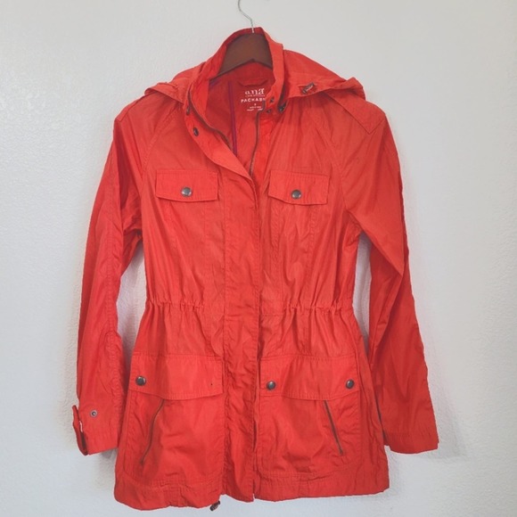 a.n.a Jackets & Blazers - a.n.a. Women's  Lightweight Orange Packable Jacket Size S Fall Winter Outdoor